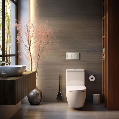 Sepio szczotka toaletowa z rączką ścienna szara/czarna 1018SZCZWCSMB