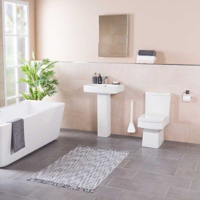 Sepio szczotka toaletowa z rączką ścienna szara/biała 1019SZCZWCSMW