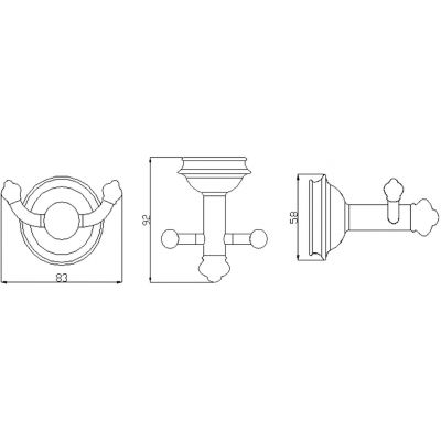 Sapho Astor haczyk na ręcznik podwójny ścienny chrom 1325-01