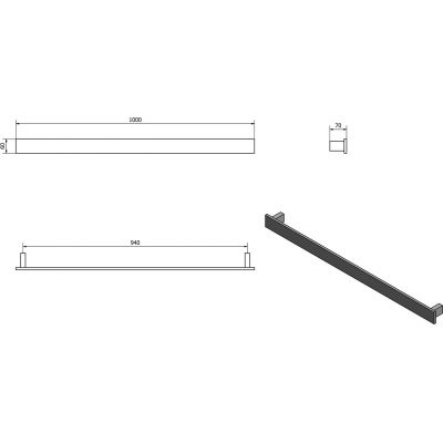 Sapho Patron drążek na ręcznik 100 cm biały PX047