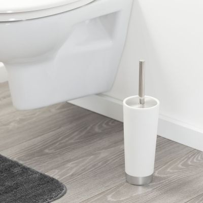 Sealskin Glossy szczotka toaletowa stojąca biała/srebrna 362320518