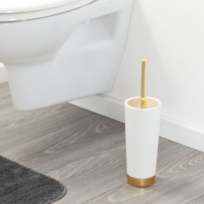 Sealskin Glossy szczotka toaletowa stojąca biała/złota 362320549