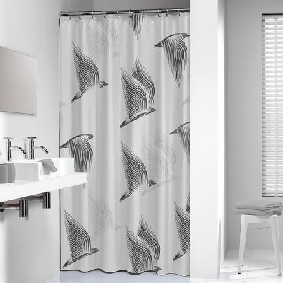 Sealskin Birds zasłona prysznicowa 180x200 cm poliester czarny/biały 800141
