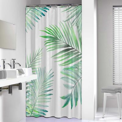 Sealskin Leaves zasłona prysznicowa 180x200 cm poliester zielony/biały 800144