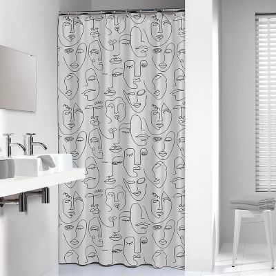 Sealskin Mind zasłona prysznicowa 180x200 cm PEVA czarny/biały 800146