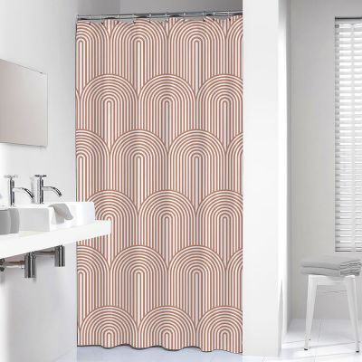 Sealskin Brave zasłona prysznicowa 180x200 cm PEVA ciemny różowy/biały 800149