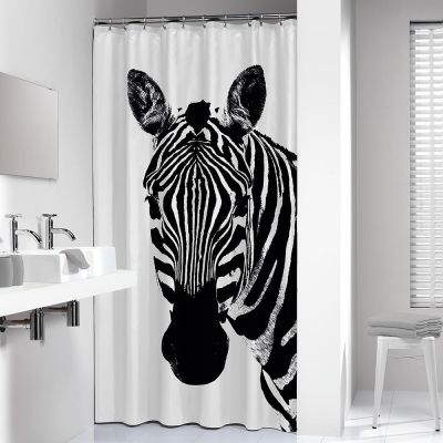 Sealskin Zebra zasłona prysznicowa 180x200 cm PEVA czarny/biały 800150