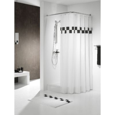 Sealskin Bloki zasłona prysznicowa tekstylna 180 cm czarno-biała 233051310