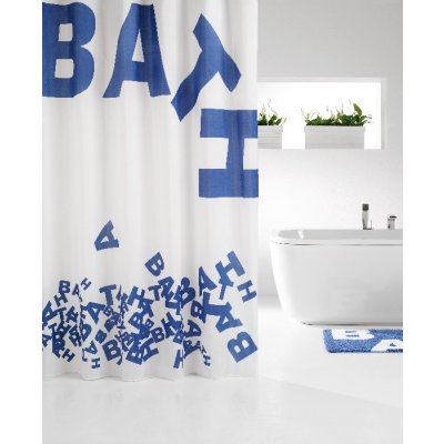 Sealskin Littera zasłona prysznicowa tekstylna 180 cm niebieska 233021324
