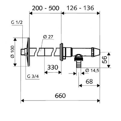 Schell Polar II zawór ścienny chrom mat 039970399