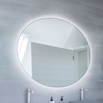 Baltica Design Bright lustro 70 cm okrągłe z oświetleniem srebrny