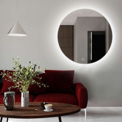 Smartwoods Bright lustro 100 cm okrągłe z oświetleniem LED białe barwa światła neutralna