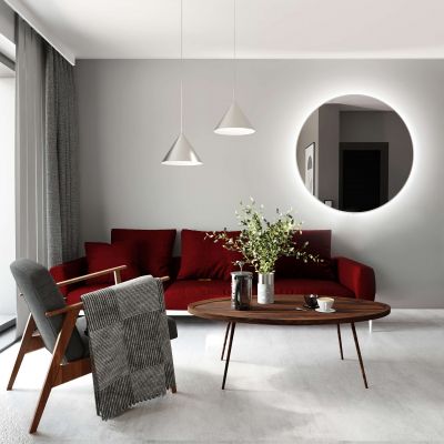 Baltica Design Bright lustro 90 cm okrągłe z oświetleniem LED białe barwa neutralna