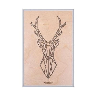 Smartwoods Deer obraz 30x20 cm rama srebrna