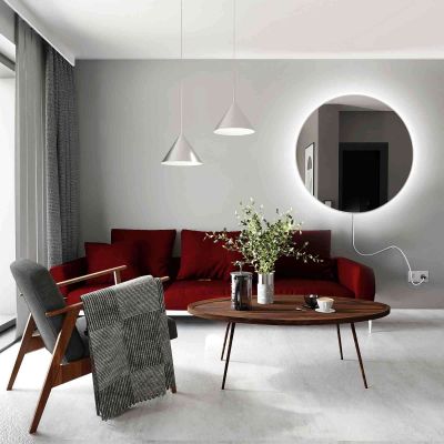 Baltica Design Electra lustro 70 cm okrągłe z oświetleniem LED białe barwa ciepła