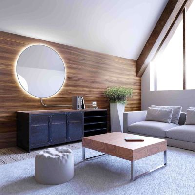 Baltica Design Electra lustro 70 cm okrągłe z oświetleniem LED srebrne barwa neutralna