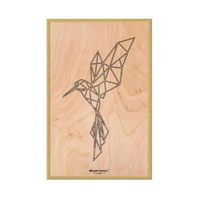 Smartwoods Hummingbird obraz 30x20 cm rama złota