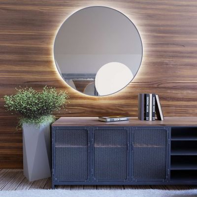 Smartwoods Bright lustro 100 cm okrągłe z oświetleniem LED srebrne barwa światła neutralna