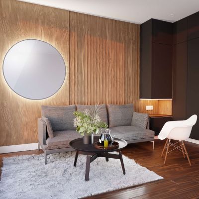 Smartwoods Bright lustro 100 cm okrągłe z oświetleniem LED srebrne barwa światła neutralna