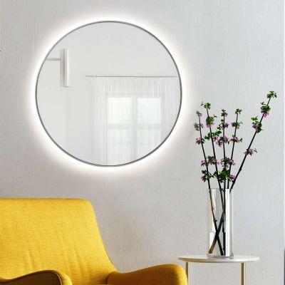 Smartwoods Bright lustro 50 cm okrągłe z oświetleniem LED srebrne barwa światła neutralna