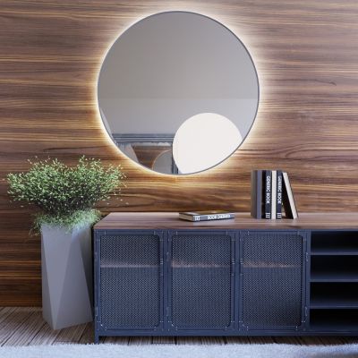 Smartwoods Bright lustro 60 cm okrągłe z oświetleniem LED srebrne barwa światła neutralna