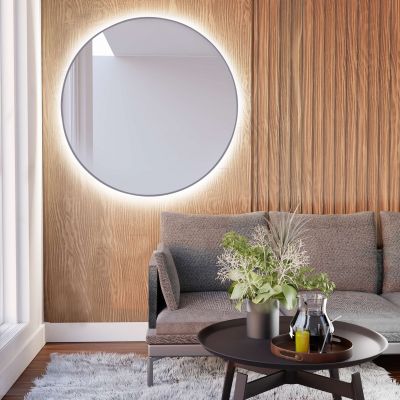 Smartwoods Bright lustro 70 cm okrągłe z oświetleniem LED srebrne barwa światła neutralna