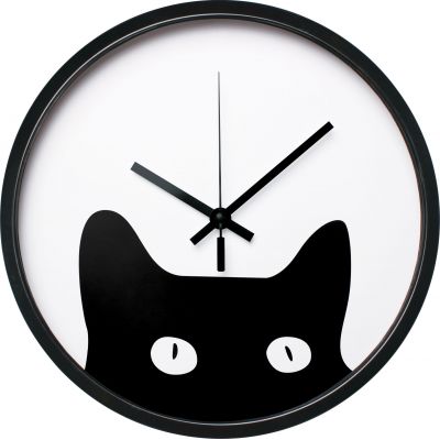 Splendid Kitten zegar ścienny biało-czarny AZ-KITTEN