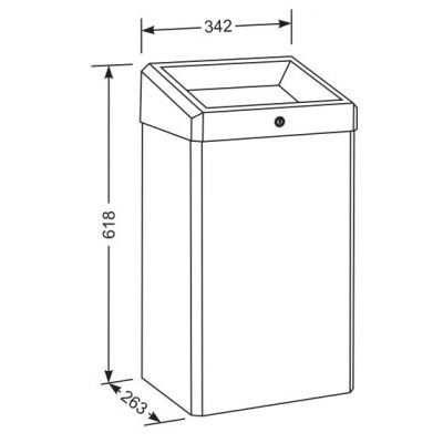 Stella Standard kosz na śmieci 49 l stal czarny mat 20.402A-B