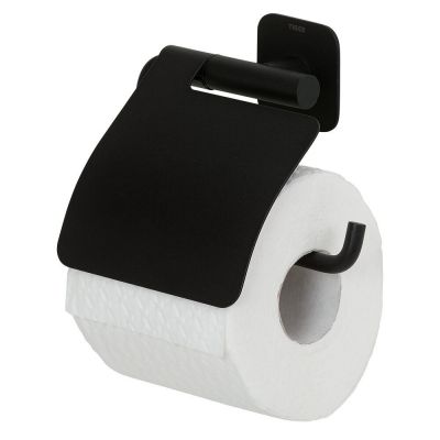 Tiger Colar uchwyt na papier toaletowy z pokrywą czarny 13141.3.07.46