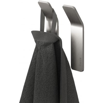 Tiger Single wieszak na ręcznik 2 szt haczyk stal nierdzewna szczotkowana 800744