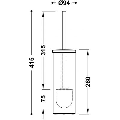 Tres szczotka toaletowa stojąca złota 16133602CA
