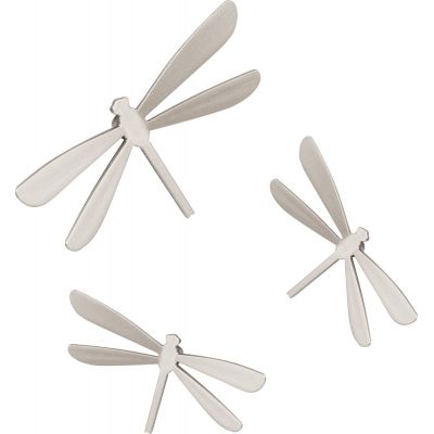 Umbra Wallflutter zestaw dekoracji ściennych ważki 8 szt nikiel  470787-558