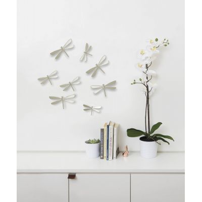 Umbra Wallflutter zestaw dekoracji ściennych ważki 8 szt nikiel  470787-558