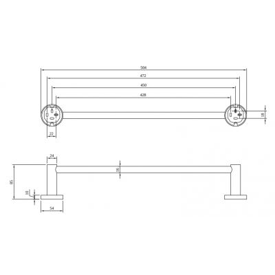 Villeroy & Boch Elements Tender drążek na ręcznik chrom TVA15100100061