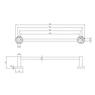 Villeroy & Boch Elements Tender drążek na ręcznik czarny TVA151001000K5