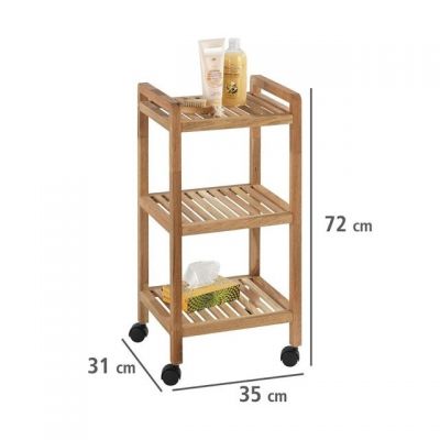 Wenko Norway regał łazienkowy stojący z kółkami brązowy 18619100