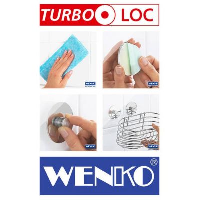 Wenko Turbo-Loc rund Stahl mydelniczka wisząca biały/srebrny 18776100