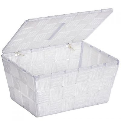 Wenko Adria koszyk łazienkowy z pokrywą biały 22077100