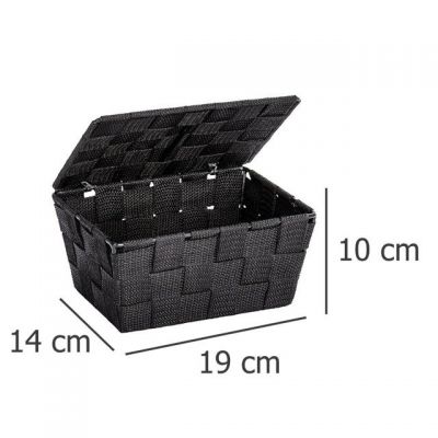 Wenko Adria koszyk łazienkowy z pokrywą czarny 22197100