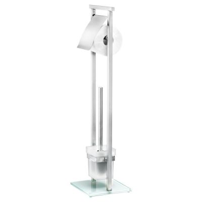 Wenko Debar stojak na papier toaletowy ze szczotką do WC 2w1 srebrny 22992100