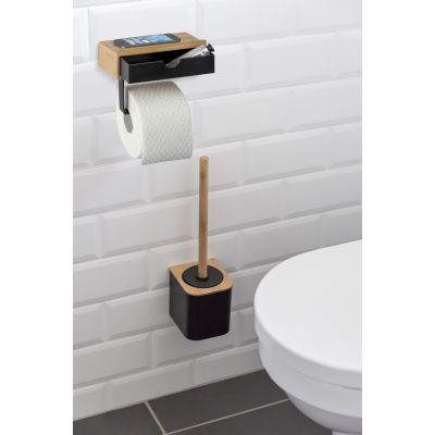 Wenko Bambusa uchwyt na papier toaletowy czarny-drewno 24754100