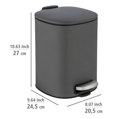 Wenko Alassio kosz na śmieci 5 l szary 24780100