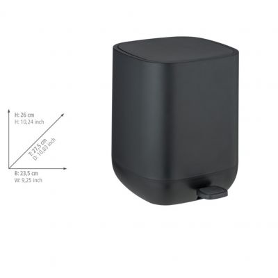Wenko Davos kosz na śmieci 6,5 l czarny 24853100