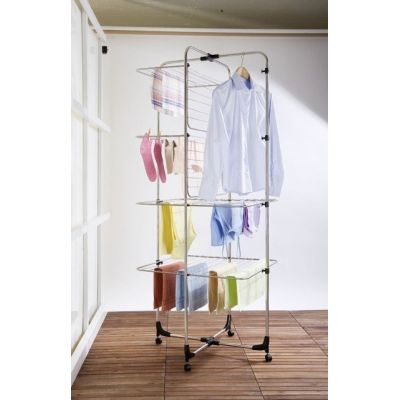 Wenko suszarka na pranie stojąca 4-poziomowa składana srebrny 3773062100