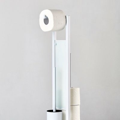 Wenko Rivalta stojak na papier toaletowy ze szczotką do WC 3w1 biały 21565100