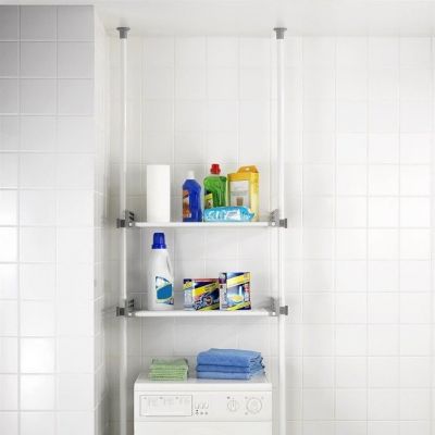 Wenko Herkules regał wielofunkcyjny 2-poziomowy teleskopowy biały 50612100