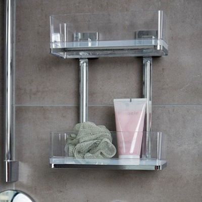 Wenko VL Quadro półka łazienkowa 26 cm podwójna przezroczysty 22691100