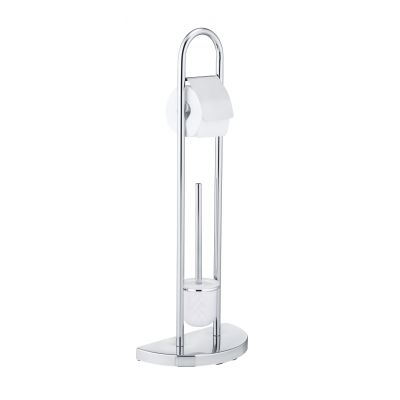 Wenko Cosenza stojak na papier toaletowy ze szczotką WC srebrna 16608100