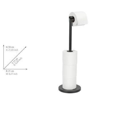 Wenko stojak na papier toaletowy ze szczotką WC czarny 24034100