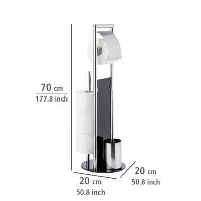 Wenko Ravina stojak na papier toaletowy ze szczotką WC srebrny 24075800